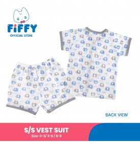 FIFFY ADORABLE ELEPHANT SHORT SLEEVE VEST SUIT
