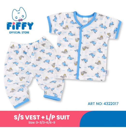 FIFFY WHALE KING SHORT SLEEVE VEST+ LONG PANT SUIT