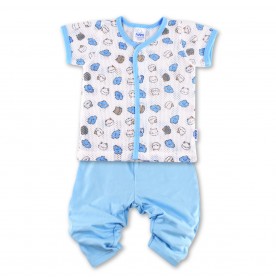 FIFFY CLOUD KITTEN SHORT SLEEVE VEST+ LONG PANT SUIT