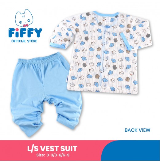 FIFFY CLOUD KITTEN LONG SLEEVE VEST SUIT