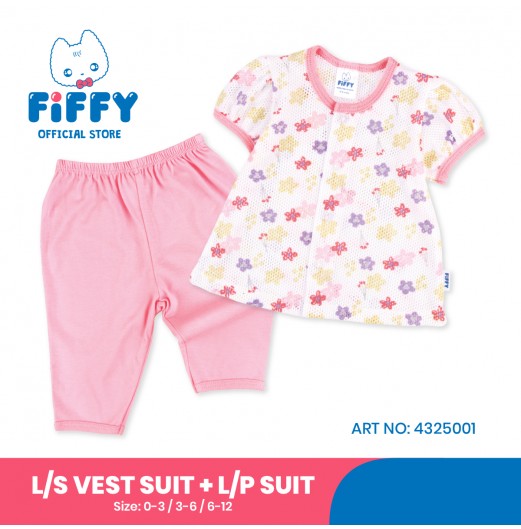FIFFY TINY BLOOMS SHORT SLEEVE + LONG PANT SUIT
