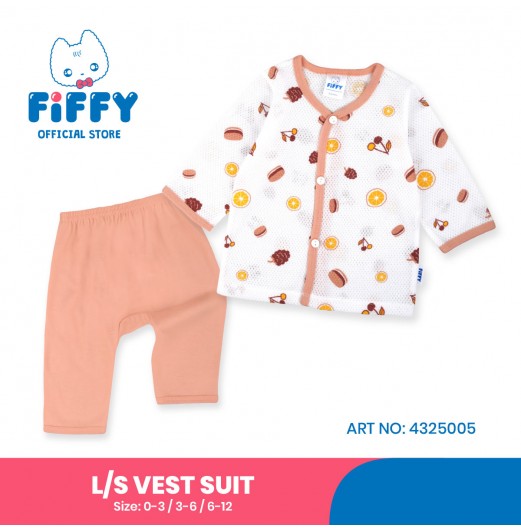 FIFFY BAJU BAYI SWEET ORCHARD LONG SLEEVE VEST + LONG PANT SUIT (4325005)