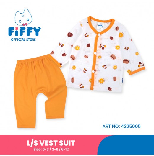 FIFFY BAJU BAYI SWEET ORCHARD LONG SLEEVE VEST + LONG PANT SUIT (4325005)