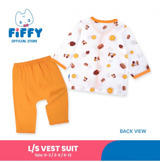 FIFFY BAJU BAYI SWEET ORCHARD LONG SLEEVE VEST + LONG PANT SUIT (4325005)