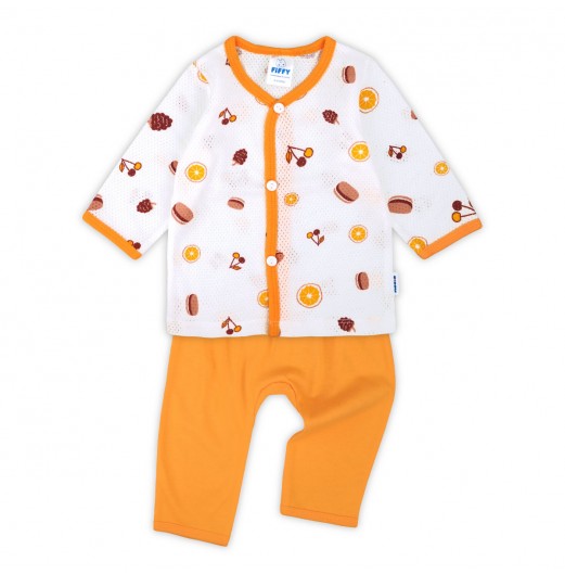 FIFFY BAJU BAYI SWEET ORCHARD LONG SLEEVE VEST + LONG PANT SUIT (4325005)