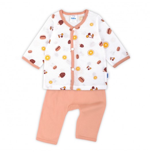 FIFFY BAJU BAYI SWEET ORCHARD LONG SLEEVE VEST + LONG PANT SUIT (4325005)