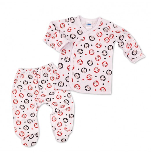 FIFFY CURIOUS BABY LONG SLEEVE VEST SUIT + LEGGY SUIT