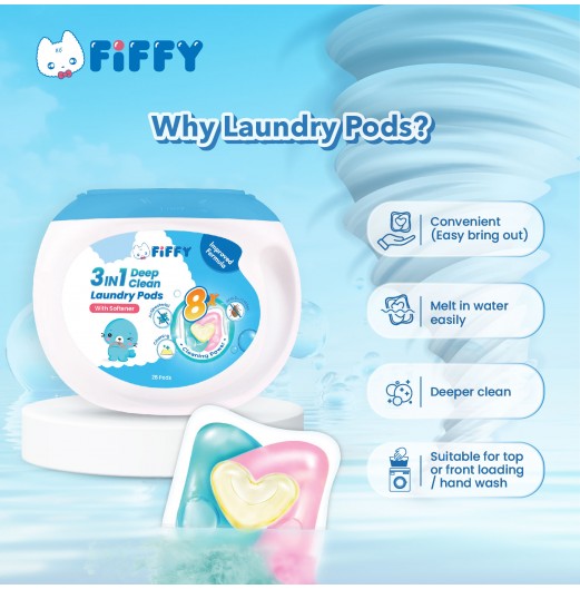 FIFFY LAUNDRY PODS ANTI-DUST MITES 28PCS (98-03-001)