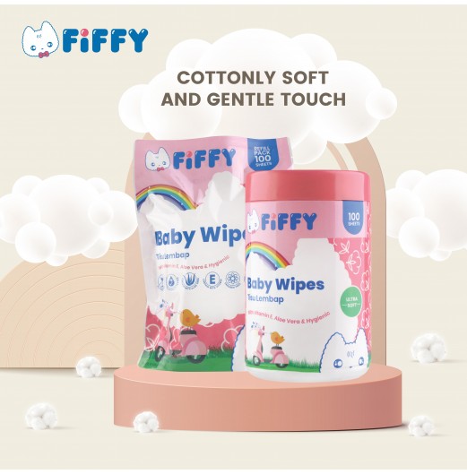 FIFFY BABY ULTRA SOFT WIPES BUNDLE 100's CAN*2 + 100's REFILL*4- FO22001