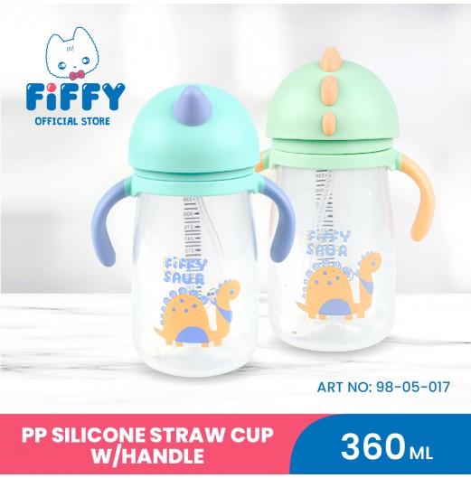 FIFFY PP SILICONE STRAW CUP WITH HANDLE 360ML (98-05-017)