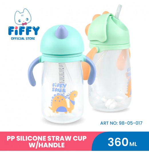 FIFFY PP SILICONE STRAW CUP WITH HANDLE 360ML (98-05-017)
