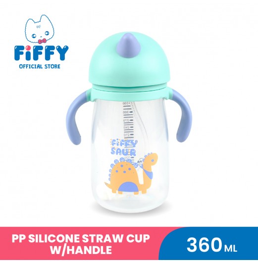 FIFFY PP SILICONE STRAW CUP WITH HANDLE 360ML (98-05-017)