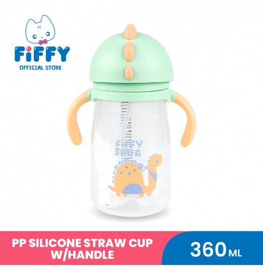 FIFFY PP SILICONE STRAW CUP WITH HANDLE 360ML (98-05-017)