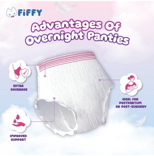 FIFFY OVERNIGHT PANTIES - 3 IN 1 PACK (98-09-006)