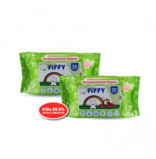 Baby Wipes - FIFFY ANTIBACTERIAL HYGIENIC WIPES (30s x 2)