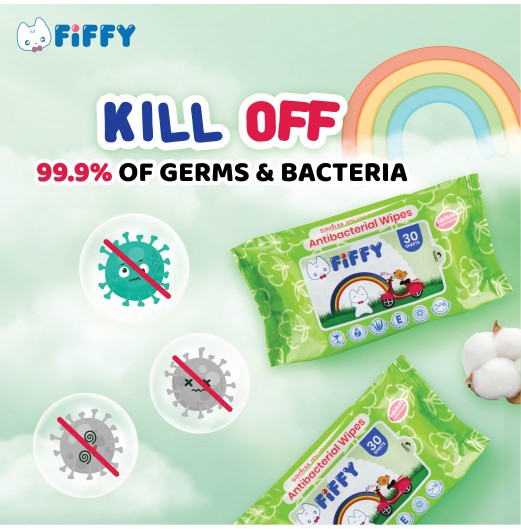 Baby Wipes - FIFFY ANTIBACTERIAL HYGIENIC WIPES (30s x 2)