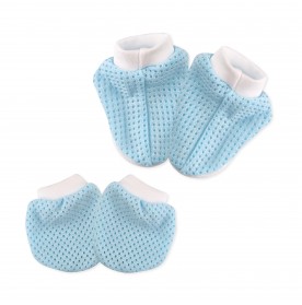 FIFFY COLOURING 2 IN 1 EYELET MITTENS & BOOTEES SET