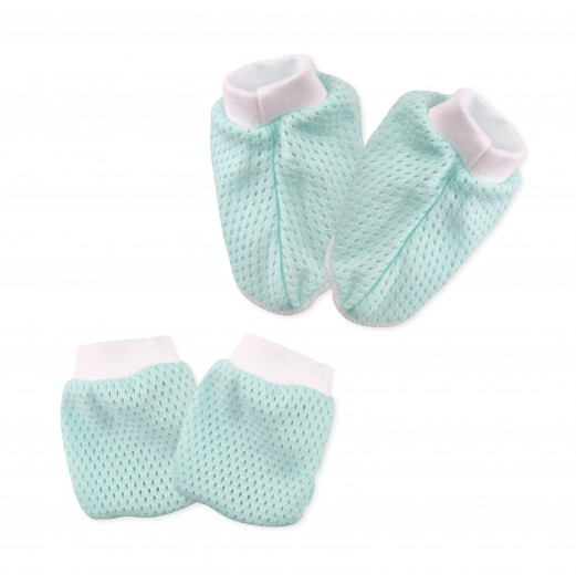 FIFFY COLOURING 2 IN 1 EYELET MITTENS & BOOTEES SET