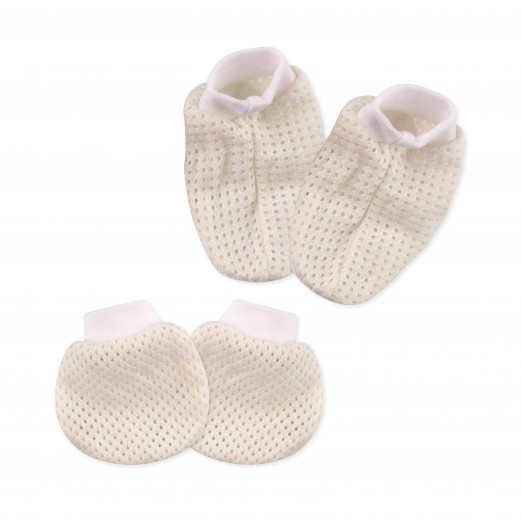 FIFFY COLOURING 2 IN 1 EYELET MITTENS & BOOTEES SET (98-12-001)