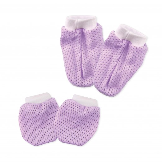 FIFFY COLOURING 2 IN 1 EYELET MITTENS & BOOTEES SET