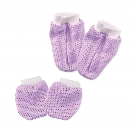 FIFFY COLOURING 2 IN 1 EYELET MITTENS & BOOTEES SET (98-12-001)