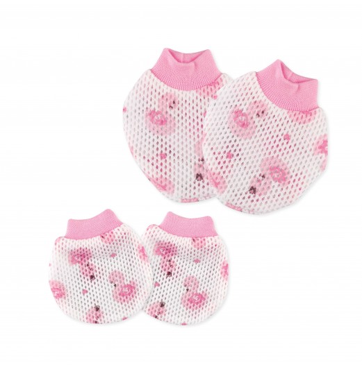 FIFFY COLOURING 2 IN 1 EYELET MITTENS & BOOTEES SET (98-12-001)