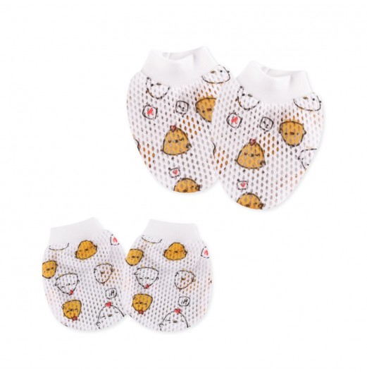 FIFFY COLOURING 2 IN 1 EYELET MITTENS & BOOTEES SET