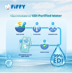 FIFFY EDI PURIFIED WATER BABY WIPES COMBO (80'S X2 + MINI PACK 8'S X8) TISU BASAH (FO26002)