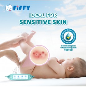 FIFFY EDI PURIFIED WATER BABY WIPES MINI PACK 8'S X 8 (98-15-002)