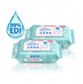 FIFFY EDI PURIFIED WATER BABY WIPES (NEW) (80s*2/ 80s*12) 98-15-003