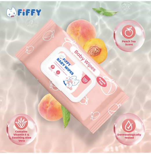 FIFFY BABY WIPES PEACH 120’S X 2 (98-15-004)
