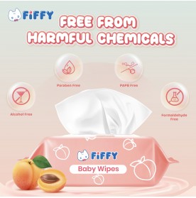 FIFFY BABY WIPES PEACH 120’S X 2 (98-15-004)