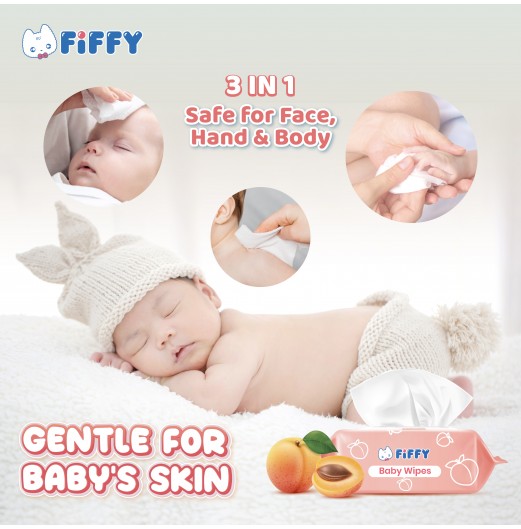 FIFFY BABY WIPES PEACH 120’S X 2 (98-15-004)