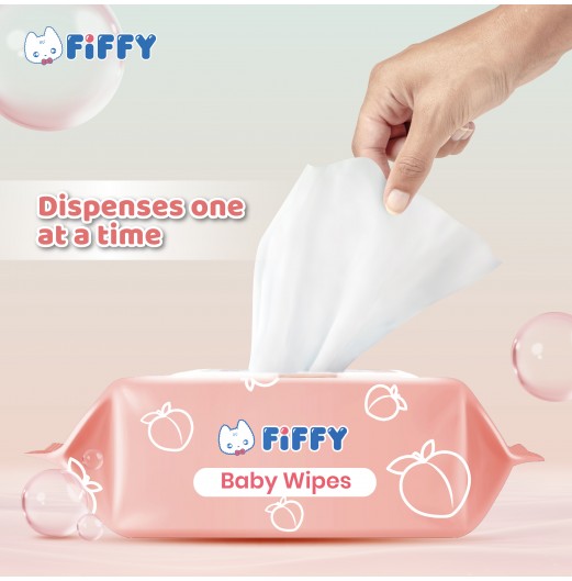 FIFFY BABY WIPES PEACH 120’S X 2 (98-15-004)