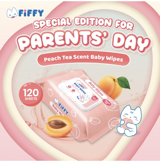 FIFFY BABY WIPES PEACH 120’S X 2 (98-15-004)