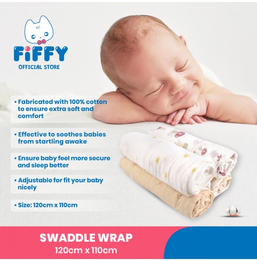 FIFFY SOFT & VENTILATED BABY SWADDLE (2PCS / PACK) 98-282