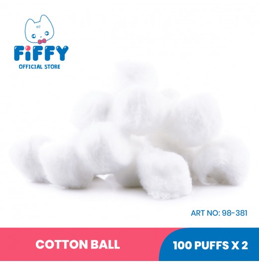 FIFFY COTTON BALL 100 PUFFS X 2 (98-381)
