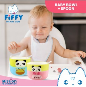 FIFFY MANGKUK DAN SUDU BAYI BABY BOWL X 2'S + SPOON (98-391)