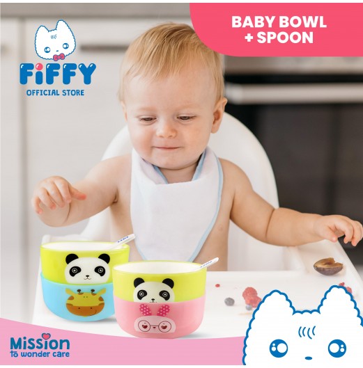 FIFFY BABY BOWL X 2'S + SPOON (98-391)