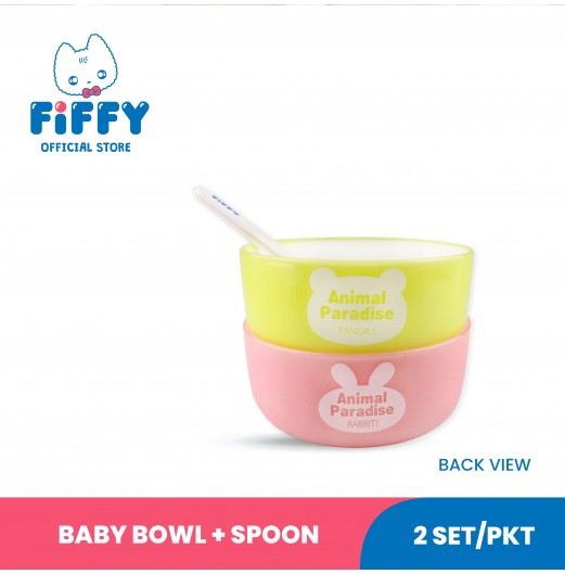 FIFFY BABY BOWL X 2'S + SPOON