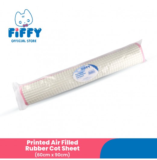 FIFFY PRINTED AIR FILLED RUBBER COT SHEET (60CM X 90CM)