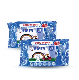 FIFFY BABY WIPES BLUE 30'S X 2 (98-876)