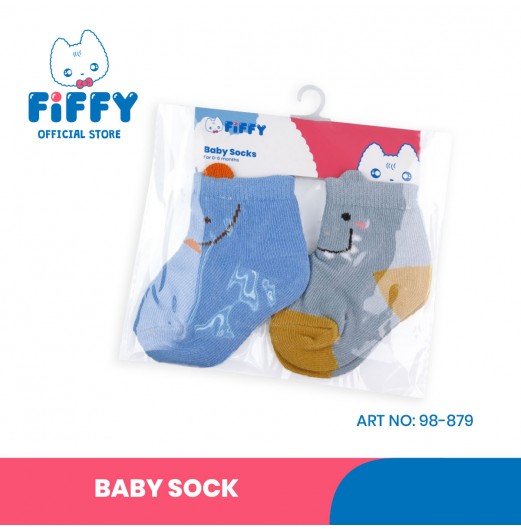 FIFFY COLOURFUL BABY SOCK 2 PAIRS (98-879)