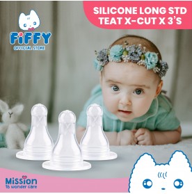 FIFFY SILICONE LONG STANDARD TEATS X-CUT (3 PCS) 98-885