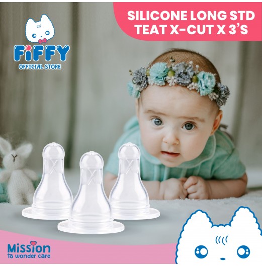 FIFFY SILICONE LONG STANDARD TEATS X-CUT (3 PCS) 98-885
