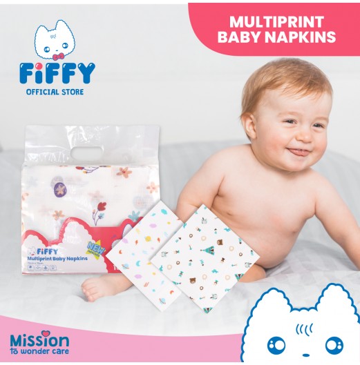FIFFY BABY NAPKIN PRINTED 76 X 76CM 10'S (98-894)
