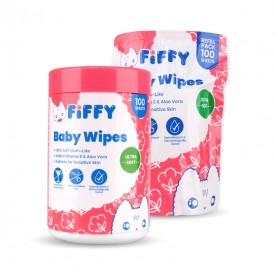 FIFFY BABY ULTRA SOFT WIPES 100'S CAN + 100'S REFILL (98-923)