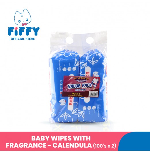 FIFFY BABY WIPES BLUE 100'S X 2