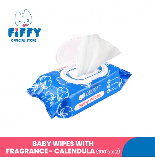 FIFFY BABY WIPES BLUE 100'S X 2