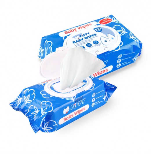 FIFFY BABY WIPES BLUE 100'S X 2